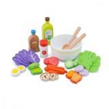 Set Salata - 18 piese din lemn pentru joc de rol, New Classic Toys