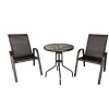 Set Bistro Gradina/Balcon Heinner Savona: 2 Scaune + Masa Sticla, Otel, Negru, 70x56x90cm/70x60cm, Max 120kg
