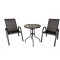 Set 2 scaune si masa Savona pentru gradina/balcon, blat sticla, Negru