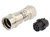 Conector circular mamă 8 PIN fără contacte pe cablu