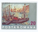 Romania, LP 810/1972, Reproduceri de arta - Venetia, 20 bani, eroare, oblit.
