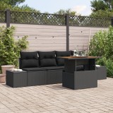 Gossi set canapea gradina cu pernite negru din poliratan