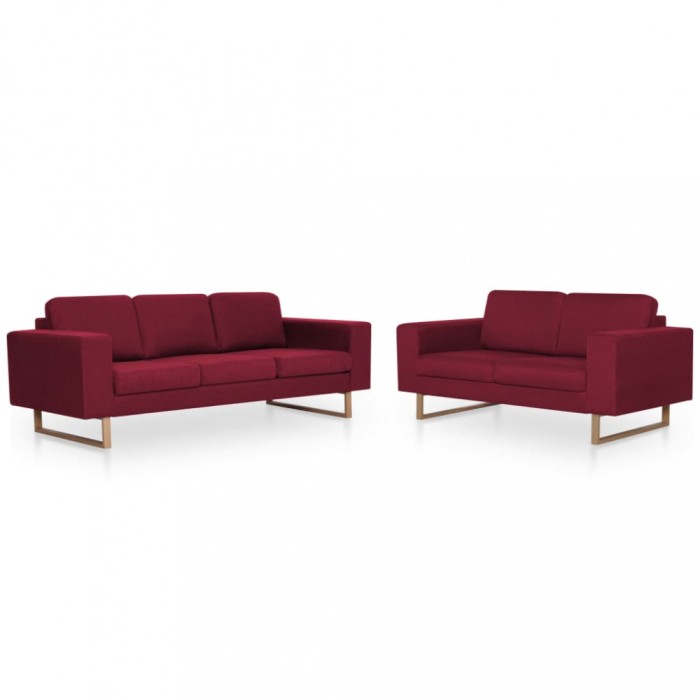 Set de canapele, 2 piese, bordo, material textil