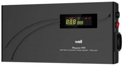 Stabilizator automat de tensiune cu releu 1000VA orizontal Well AVR-REL-SLIMPOWER1000-WL foto