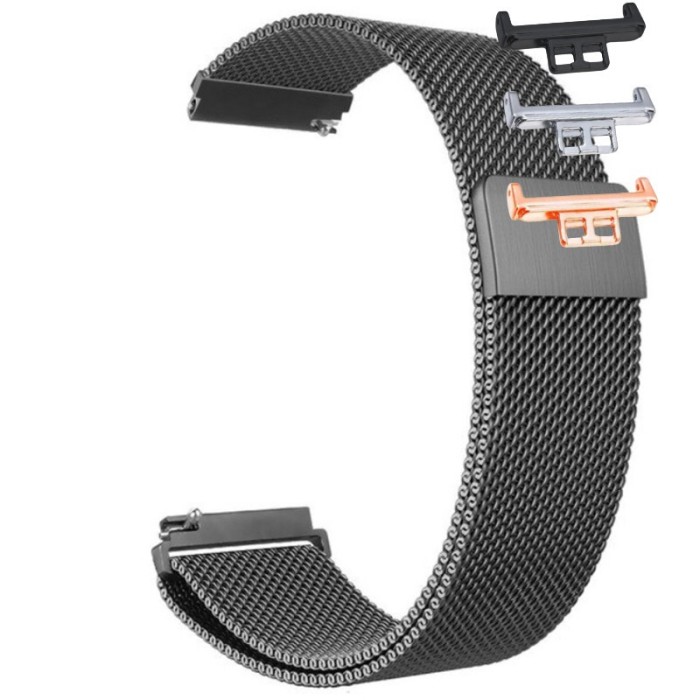 Curea tip Milanese Loop, compatibila Huawei Watch Fit 1, cu adaptor dedicat, Space Gray
