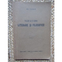 VARIATIUNI LITERARE SI FILOSOFICE-GR. TAUSAN