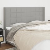 VidaXL Tăblie de pat cu aripioare gri deschis 183x16x118/128 cm textil