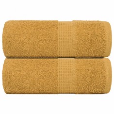 vidaXL Prosoape de sapun 2 buc Aur 30x30 cm 360 g/m? 100% bumbac foto