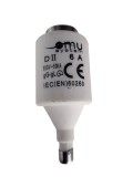 Siguranta fuzibila 6A patron ceramica cu filet E27 DII 500V capacitate de rupere 50kA, clasa de functionare gG-gL