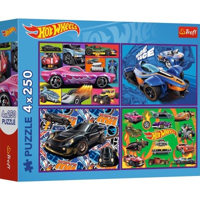 PUZZLE TREFL 4X250 HOT WHEELS MASINI DE CURSE foto