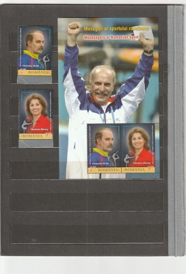 ROMANIA 2014 LP 2029 LP 2029 a MESAGERI AI SPORTULUI ROMANESC SERIE + COLITA MNH NESTAMPILATE foto