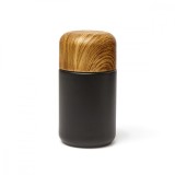 Cumpara ieftin Cutie cu capac - Container with Wood Cap - Black | Kikkerland
