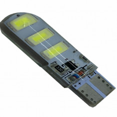 T10-G6-W FLASH - LED auto T10 5730 6 SMD 12V silicon cu mod flash si mod static