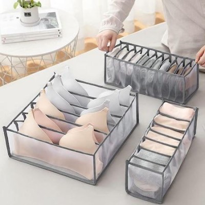 Set 3 organizatoare pentru sertar/dulap, pliabil foto