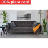 Canapea Every-Day 200x80x76 cm Rabatabila Catifea Dark Grey (cod AF 2409-17)