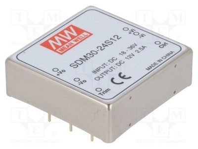 Convertor DC/DC 30W MEAN WELL - Intrare 18-36VDC, Ieșire 12VDC, 2.5A foto