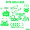 Set 10 Stickere Auto Audi , Autocolante Universale pentru Fanii Brandului, Oem
