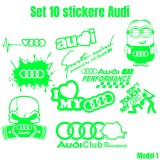 Cumpara ieftin Set 10 Stickere Auto Audi, Oem