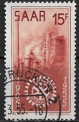 Saar 1955 - Rotary 1v.stampilat,perfecta stare(z) foto