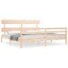 Cadru de pat cu tablie Super King Size, lemn masiv