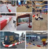 Cumpara ieftin Bariera modulara delimitare traseu karting, piste sau parcari, HDPE, umplere cu apa, anti-impact, rezistenta UV, interior exterior 110x30x35 cm, albas