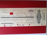 bilet de banca ,al firmei de produse chimice B .Reiss , Budapesta,achita de Banca de Credit Romanesc ,14 oct.1918