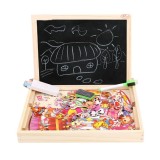Tablita magnetica din lemn cu doua fete si accesorii de construit scene