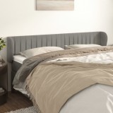 Gossi tablie de pat cu aripioare gri deschis 203x23x78/88 cm catifea