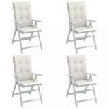 VidaXL Perne scaun spătar &icirc;nalt, 4 buc. melanj crem 120x50x4 cm textil