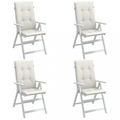 vidaXL Perne scaun spătar &icirc;nalt, 4 buc. melanj crem 120x50x4 cm textil 4002419