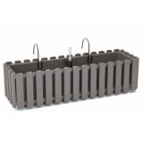 Jardiniera decorativa, suport metalic, sistem irigare, gri, 58x18x16.2 cm, Boardee Fencycase W&nbsp;Old