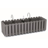 Jardiniera decorativa, suport metalic, sistem irigare, gri, 58x18x16.2 cm, Boardee Fencycase W&nbsp; GartenVIP DiyLine