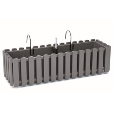 Jardiniera decorativa, suport metalic, sistem irigare, gri, 58x18x16.2 cm, Boardee Fencycase W Old foto