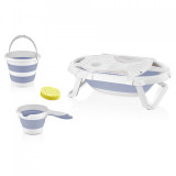 Set de baie cu 5 piese si cadita pliabila Babyjem (Culoare: Bleu)