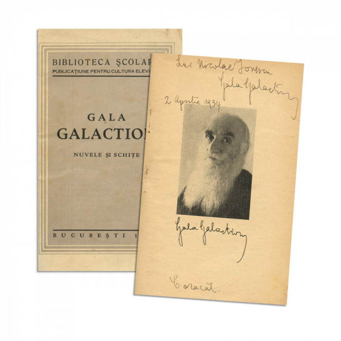 Gala Galaction, Nuvele și Schițe, 1934, cu dedicație olografă
