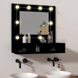 vidaXL Dulap cu oglindă și LED, negru, 60x31,5x62 cm