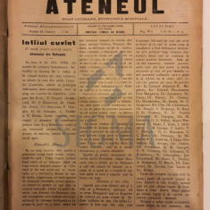 Revista ATENEUL FOIAE LITERARA, STIINTIFICA SI SOCIALA, AN. 1 NR1 , 10 numere, BOTOSANI 1901