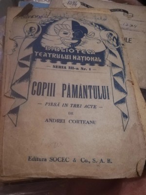 1940 Biblioteca Teatrului National, Andrei Corteanu, Copiii pamantului foto