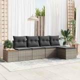 VidaXL Set de canapele pentru grădină 5 pcs Gri 184 x 62 x 85 cm
