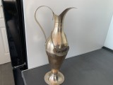 Splendidă carafă argintată veche,marcată metal stil bo,design clasic,medalion Cherry brandy,capacitate 350 ml,de colecție/decor.