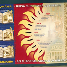 Romania 2009 Sursa europeana de energie Bloc 3 timbre MNH LP 1835 a