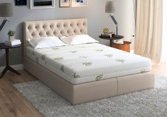 Saltea cu memorie SomnART XXL Memory Plus 100x200, inaltime 25cm, pentru persoane supraponderale, husa Aloe Vera detasabila, rulata, fermitate mare