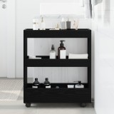 vidaXL Cabinet Str&acirc;mt de Baie cu Roți Stejar Negru Lemn Ingineresc