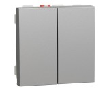 Intrerupator dublu 2M Noua Unica aluminiu NU321130