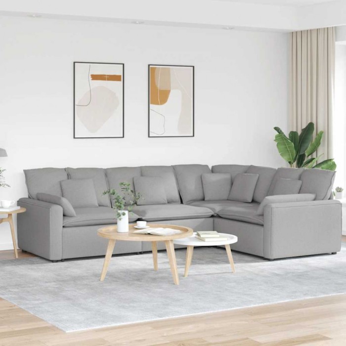 vidaXL Canapea modulară cu perne, gri nor, textil