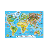 Puzzle pentru copii Harta lumii (160 piese), Woodyland