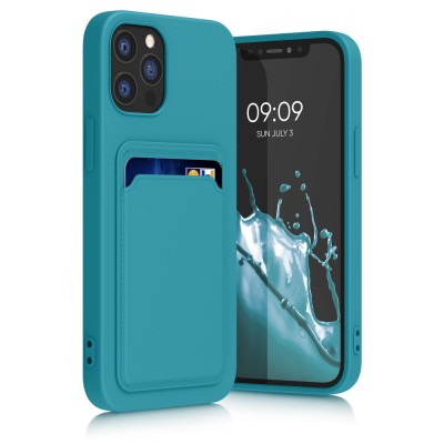 Husa Kwmobile pentru Apple iPhone 12/iPhone 12 Pro, Albastru deschis, Silicon, KWM0000134D013C foto