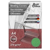 Coperta indosariere A4 ProfiOffice, carton verde, imitatie piele, 270g/mp, top cu 100 coli