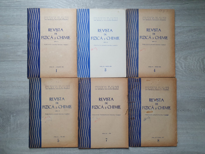 REVISTA FIZICA SI CHIMIE 1977 - Nr. 1, 3, 4, 5, 7, 8
