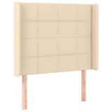 Cumpara ieftin Tablie de pat cu aripioare, crem, 93x16x118/128 cm, textil